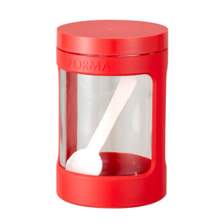 阿司倍鹭（ASVEL）日本玻璃防潮密封调料罐储物罐 调味罐调味盒盐罐调料瓶白糖面粉储物瓶 红色680ml