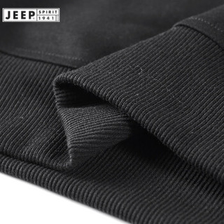 吉普（JEEP）卫衣男圆领套头2019年秋冬新品休闲男士上衣外套FSMS1145 黑色 XL