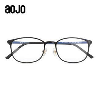 aojo 眼镜框2019年新款 氢气系列 经典方框男款 轻盈无压感钨碳材质 FAUH24041 C01光黑 51mm