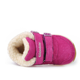 基诺浦 ginoble 1-5岁男女宝宝保暖鞋 冬款高帮加厚学步鞋TXG3161玫红 8