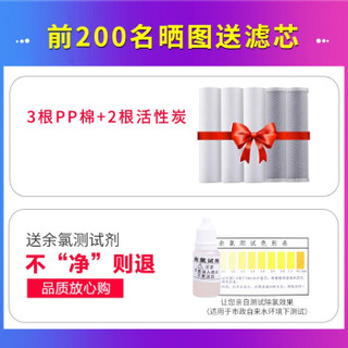 惠尔顿（WHEELTON）超滤直饮净水器家用净水机直饮机水过滤器四级过滤保留矿物质 白色