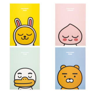 得力(deli)4本b5/40张kakao联名款学生缝线软抄本 课堂作业本记事本