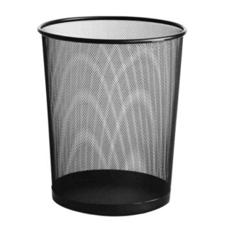 冰禹 BY-3133 金属网垃圾篓 黑色中号 铁网垃圾桶 办公环保纸篓 金属铁丝网垃圾桶（6个装）