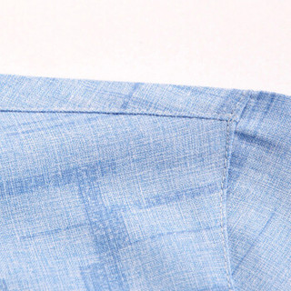 恒源祥男装短袖衬衫薄款简约中青年男士商务休闲衬衣 蓝色 175/92A（XL）