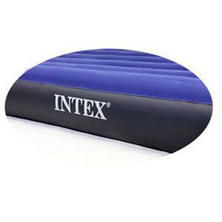 INTEX 64758升级版双人线拉充气床 条纹植绒气垫床家用便携午休床加厚户外帐篷垫折叠床