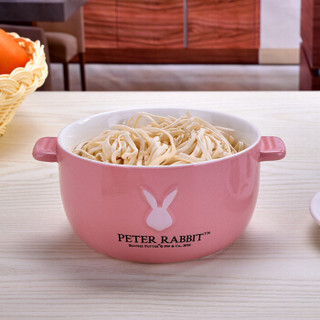 比得兔北欧风格陶瓷泡面碗带盖大号学生便当盒方便面碗拉面碗餐具5.5英寸 PR-T588