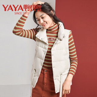 鸭鸭（YAYA）羽绒马甲女短款立领时尚修身韩版羽绒马甲女装 D-531702 银灰 175