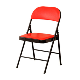 佐盛折叠椅实用会议椅培训椅洽谈椅家用会客椅办公椅黑腿 红面