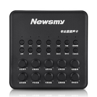 纽曼(Newsmy )S2 声卡套装手机麦克风专用直播设备全套变声器电脑主播直播K歌（赠落地支架） /曜石黑