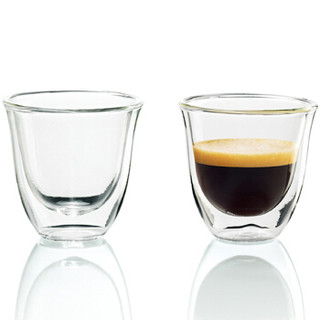 意大利德龙 (DeLonghi) 玻璃杯 双层 咖啡杯 水杯 （小号）（60ml*2）