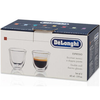 意大利德龙 (DeLonghi) 玻璃杯 双层 咖啡杯 水杯 （小号）（60ml*2）