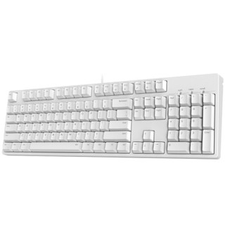 ikbc C104白色红轴机械键盘+PBT粉色黑字键帽 键盘键帽套装