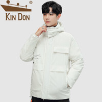 金盾（KIN DON）羽绒服 男2019冬季新款休闲百搭韩版潮流连帽加厚短款羽绒服 QT708-T11 白色 2XL