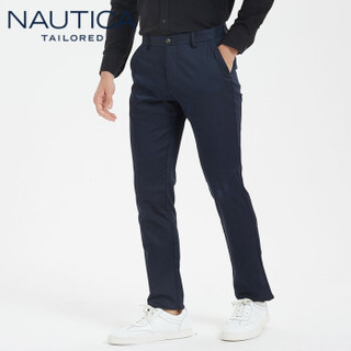 诺帝卡 NAUTICA 2019秋冬新款刺绣直筒西裤男士商务休闲长裤子纯色经典 NXK96271 藏青 40(185/102B)