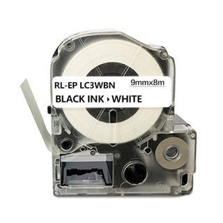 艾洁 爱普生9mm白底黑字标签色带 适用EPSON LW300;LW400;LW700;LW600P;LW1000P LK-3WBN