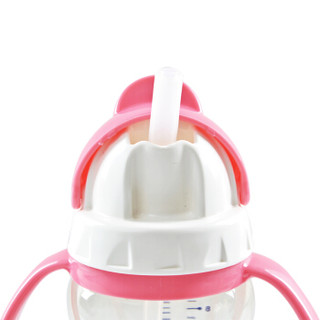 利其尔（Richell） PPSU吸管杯儿童学饮杯宝宝奶瓶婴儿水杯 粉红260ml