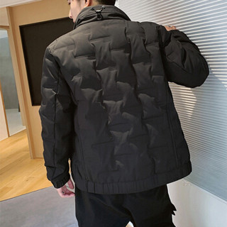 北极绒（Bejirong）羽绒服男2019冬新品工装加厚短款休闲潮流男士外套 A102-DS570 黑色 2XL