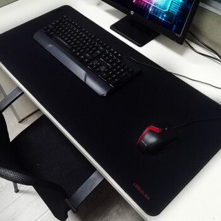 飞遁（LESAILES）900*400*4mm粗面网格专业电竞游戏鼠标垫 超大锁边电脑键盘桌垫 易清洁
