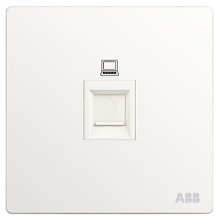 ABB 开关插座面板 一位6类电脑插座 86型单联六类网线宽带插座 轩致系列 白色 AF333
