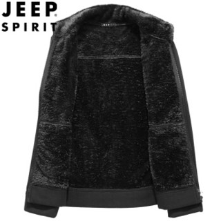 吉普 JEEP 卫衣男2019秋冬款青年抓绒外套男摇粒绒开衫男装加绒韩版外套  9928款-灰色 3XL