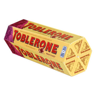 瑞士进口 Toblerone 瑞士三角牛奶巧克力含葡萄干及蜂蜜巴旦木糖 糖果零食 组合装6*100g