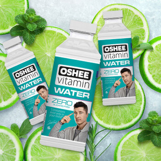 傲西（OSHEE）波兰进口 无糖维生素运动功能饮料 维他命水 柠檬青柠风味 555ml*6瓶 整箱