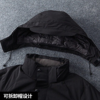 吉普(JEEP)羽绒服男青年男士可脱卸帽厚款休闲保暖外套2019冬季男装863069 黑色 3XL