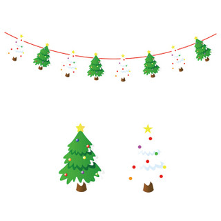 喜立（XiLi） 圣诞节装饰品彩旗串旗拉旗吊旗挂旗圣诞树三角旗场景布置雪人老人 5款套装 （单条3米)