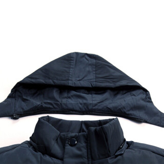 恒源祥棉衣男装外套中年棉服加厚常规款可脱卸帽子保暖棉袄 藏青 L（175/92A）