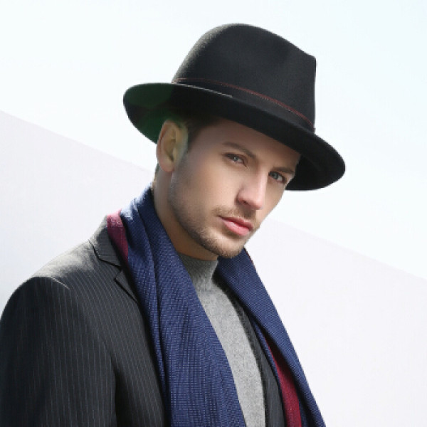 商品帝卡简嘉礼帽男秋冬新款英伦风尚绅士礼帽男士礼帽毡帽 fm131007