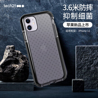 TECH21 苹果11手机壳iPhone11保护套 6.1英寸全包防摔 菱格纹烟熏黑