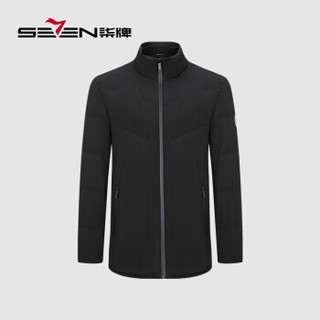 柒牌 SEVEN 羽绒服男2019冬季新品男士休闲保暖上衣白鸭绒外套 117E70020 黑色170