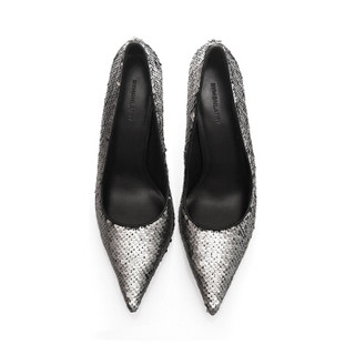 DYMONLATRY 设计师品牌  女鞋  珠片中跟鞋 欧美/休闲/舒适 JDesigner 灰 39