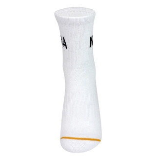 NBA袜子男中筒毛圈加厚棉篮球运动袜子3双装 网眼透气 跑步 白色 均码