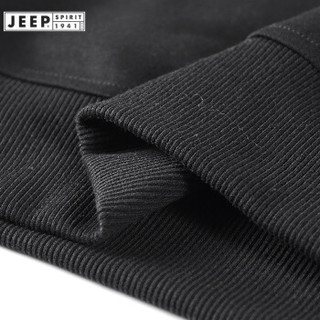 吉普（JEEP）卫衣男圆领套头2019年秋冬新品休闲男士上衣外套FSMS1145 黑色 3XL