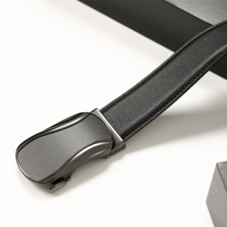 京东京造 男士腰带皮带头层牛皮 自动扣 商务简约休闲 黑色 115cm