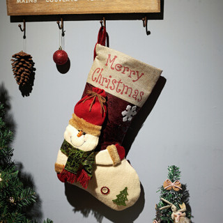 多美忆 圣诞节装饰品圣诞树挂饰儿童圣诞礼物特大号圣诞袜子礼物许愿袋糖果袋圣诞树装扮 经典大袜雪人