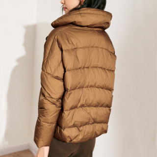 服2019冬季女装新品时尚气质韩版面包服短外套女 w94y0126867 焦糖黄