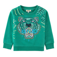 KENZO KIDS 高田贤三 奢侈品童装 男童绿色混纺虎头卫衣 KN15638 54 14A/14岁/164cm