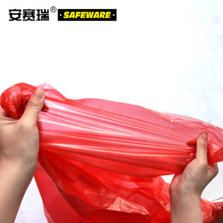 安赛瑞 商用彩色大号分类垃圾袋 加厚办公物业酒店平口分类垃圾袋 上海国家标准100×120cm红色(50只装) 24407