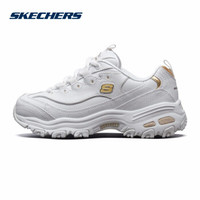 斯凯奇（Skechers）运动休闲鞋 D'LITES系列时尚绑带厚底增高11931 白色/金色/WGD 35