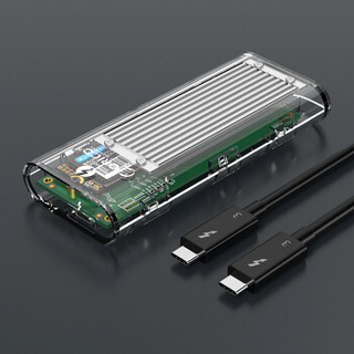奥睿科（ORICO）雷电3硬盘盒 NVMEM.2固态SSD硬盘透明外壳Type-C GEN3 ThunderBolt3 40G雷电三 银色TCM2T3