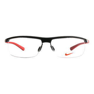 NIKE 耐克 中性款黑色镜框红色镜腿半框光学眼镜架眼镜框 7071/2 011 59MM