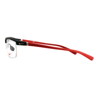 NIKE 耐克 中性款黑色镜框红色镜腿半框光学眼镜架眼镜框 7071/2 011 59MM