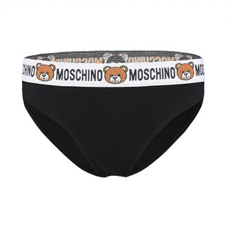 MOSCHINO UNDERWEAR 莫斯奇诺 19秋冬新品 女士黑色小熊图案棉质三角内裤 Z A4715 9003 0555 4码