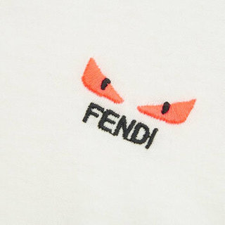 FENDI KIDS 芬迪 奢侈品童装 19秋冬新款 女童白色棉质短袖T恤 JFI170 7AJ F16WF 10A/10岁/155cm