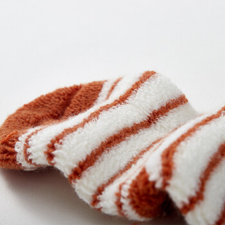 威尔贝鲁（WELLBER）婴儿袜子宝宝秋冬地板袜加厚毛圈袜几何提花袜3双装黄绿组合10-12cm