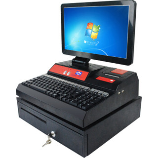 AIBAO 爱宝 收银机一体机 15.6英寸大屏 内嵌打印机 32G固态硬盘 送单机版服装 零售行业软件 AB-4800