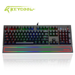 keycool/凯酷 818系列 104RGB机械键盘有线游戏键盘 电脑游戏RGB台式机械键盘 818黑色RGB 佳达隆茶轴