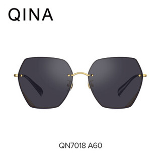 QINA亓那2019新款个性无框太阳镜女透色墨镜韩版潮QN7018 QN7018A60